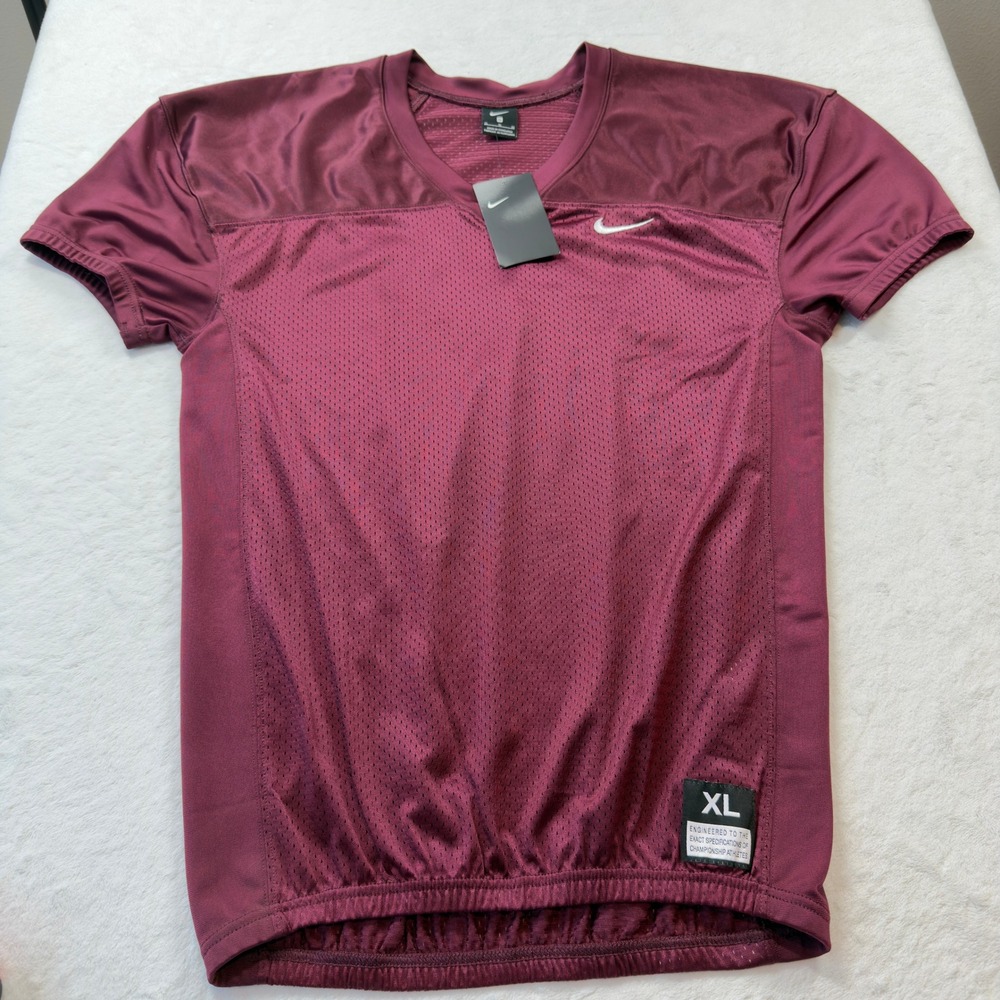 Nike Football Practice Jersey Mens XL Burgundy New Mesh Training 908727-669